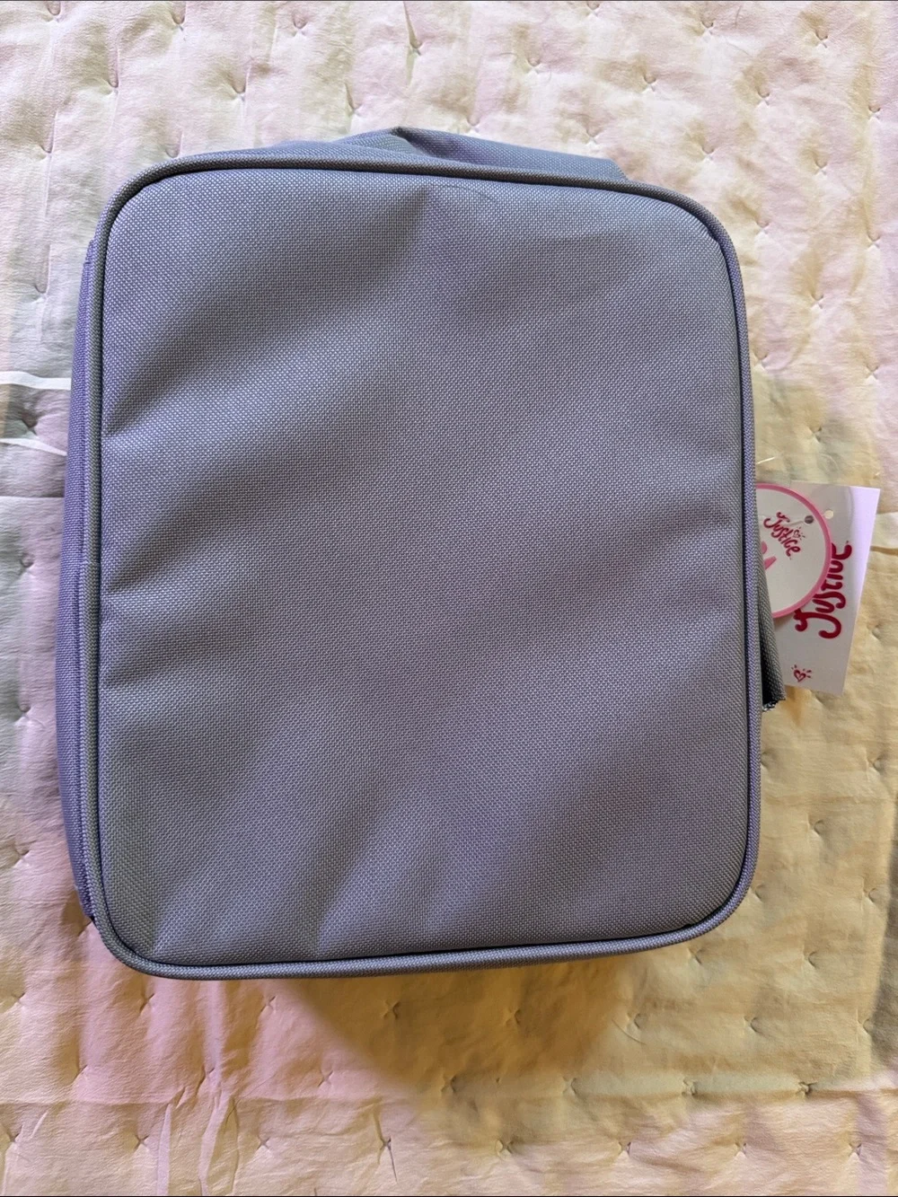 Girls Justice Metallic Silver Quilted lunch bag